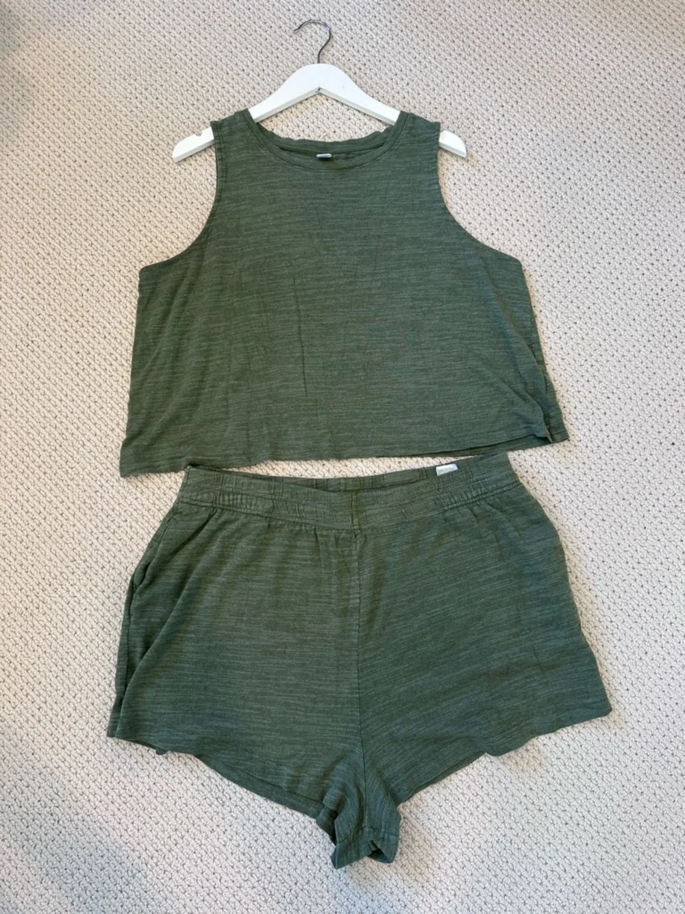 OLD NAVY Two-Piece Set with Sleeveless Crop Tank & Shorts in Cotton, Women’s XL